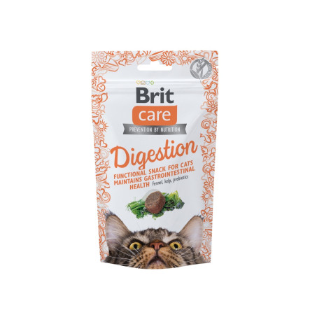 Brit Care Cat Snack Digestion Ласощі для підтримання травлення у котів 50 г